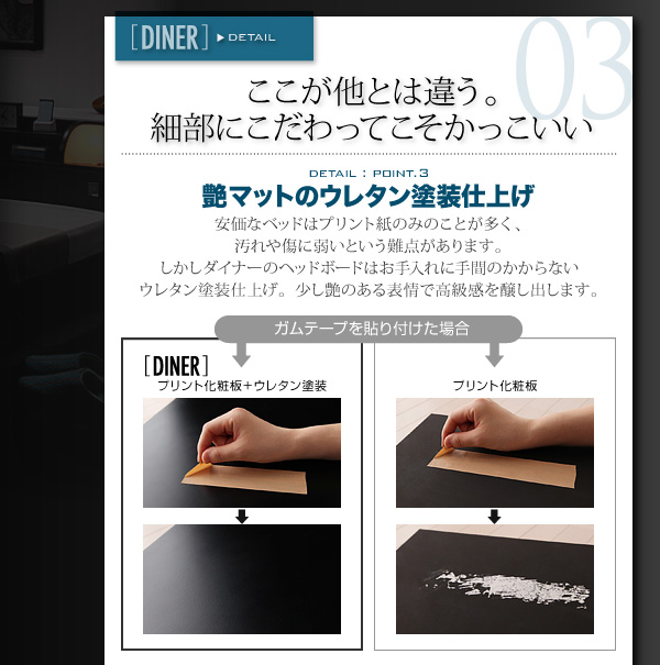 照明・コンセント付きフロアベッド【Diner】ダイナー