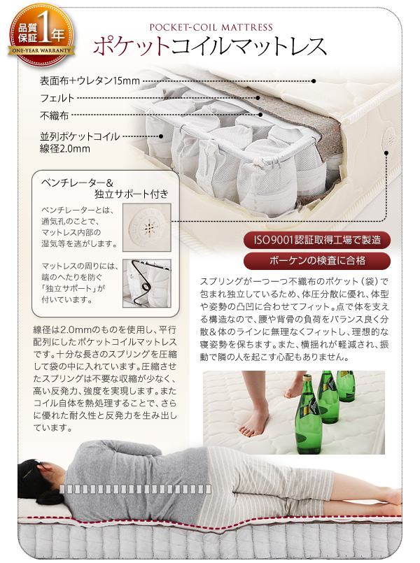 サイドボードタイプ・コンセント付き収納ベッド【alto】アルト